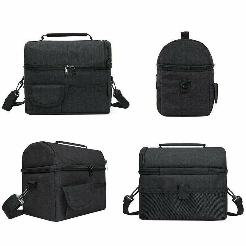 Insulated Lunch Bag Box Tote Cooler For Women Men Hot Cold Food Thermal - Wine Red