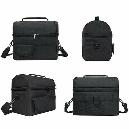 Insulated Lunch Bag Box Tote Cooler For Women Men Hot Cold Food Thermal - Wine Red