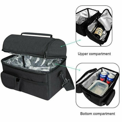 Insulated Lunch Bag Box Tote Cooler For Women Men Hot Cold Food Thermal - Wine Red