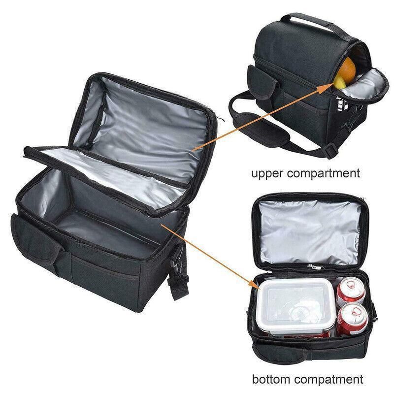Insulated Lunch Bag Box Tote Cooler For Women Men Hot Cold Food Thermal - Wine Red