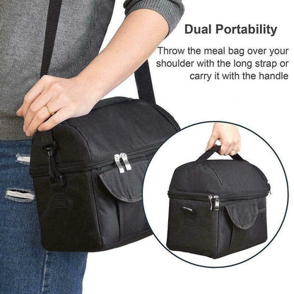 Insulated Lunch Bag Box Tote Cooler For Women Men Hot Cold Food Thermal - Wine Red