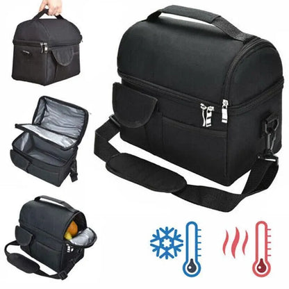 Insulated Lunch Bag Box Tote Cooler For Women Men Hot Cold Food Thermal - Wine Red