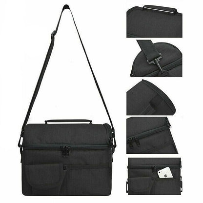Insulated Lunch Bag Box Tote Cooler For Women Men Hot Cold Food Thermal - Wine Red