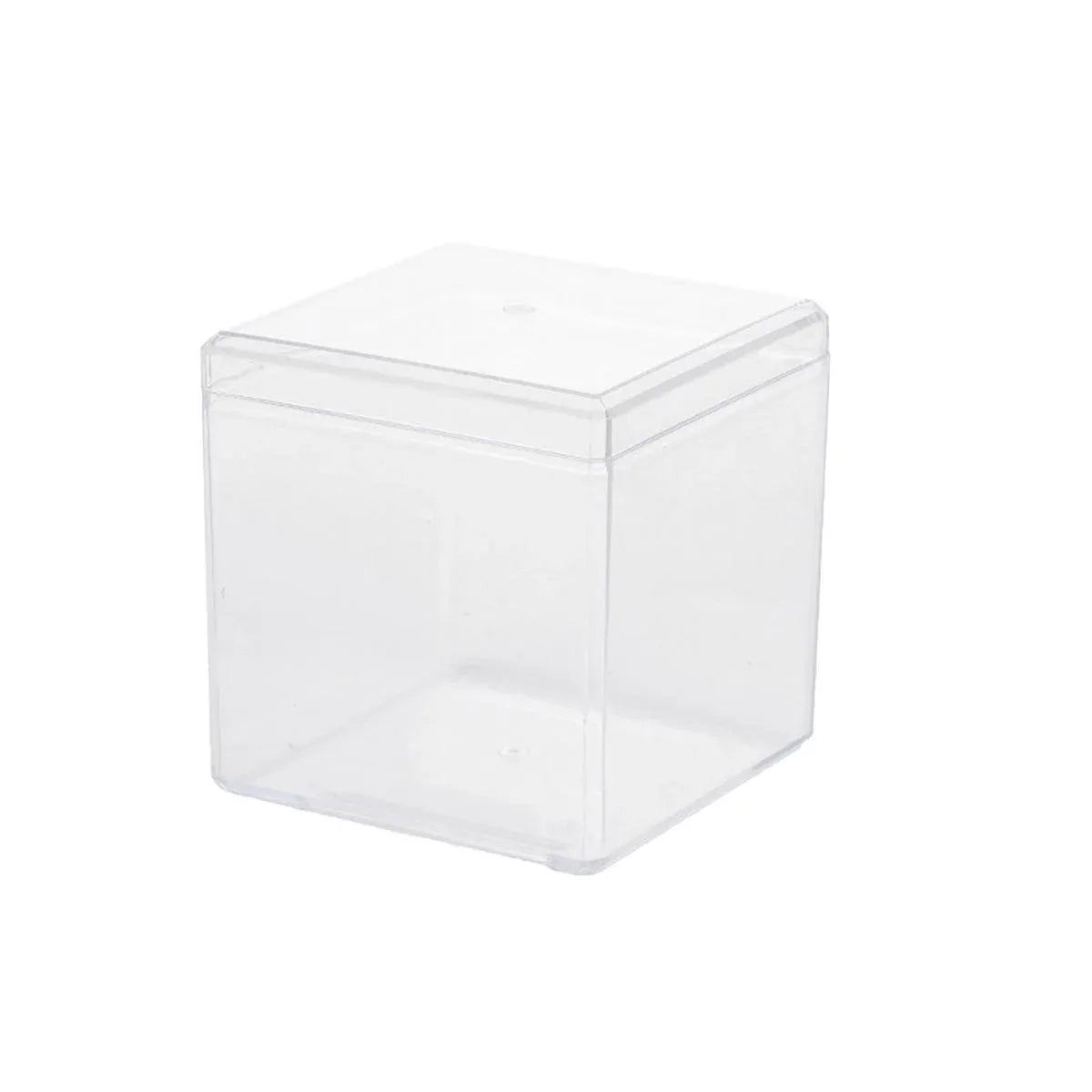 20pcs Transparent Biscuit Box Plastic Cake Box Pastry Dessert Storage Container - 7.5x7.5CM