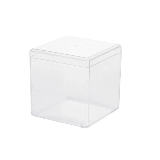 20pcs Transparent Biscuit Box Plastic Cake Box Pastry Dessert Storage Container - 7.5x7.5CM