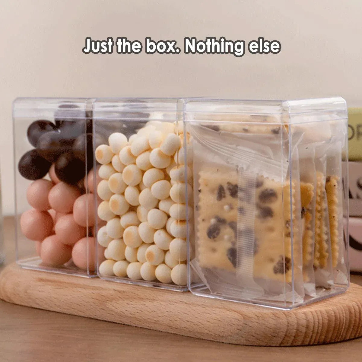20pcs Transparent Biscuit Box Plastic Cake Box Pastry Dessert Storage Container - 7.5x7.5CM