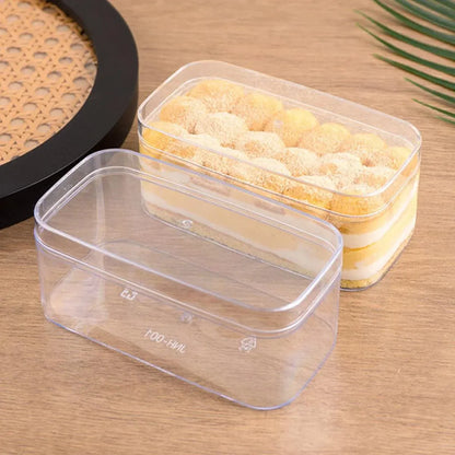 20pcs Transparent Biscuit Box Plastic Cake Box Pastry Dessert Storage Container - 7.5x7.5CM
