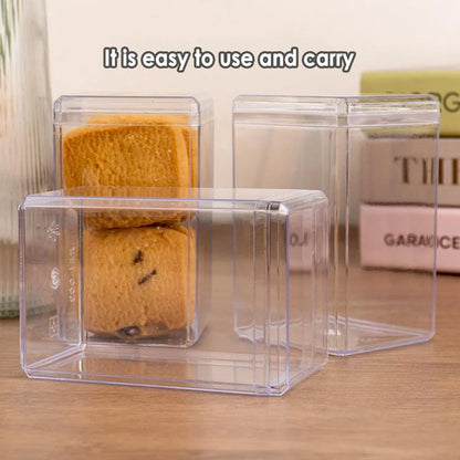 20pcs Transparent Biscuit Box Plastic Cake Box Pastry Dessert Storage Container - 5.5x9.5cm
