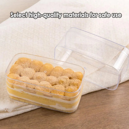 20pcs Transparent Biscuit Box Plastic Cake Box Pastry Dessert Storage Container - 5.5x9.5cm