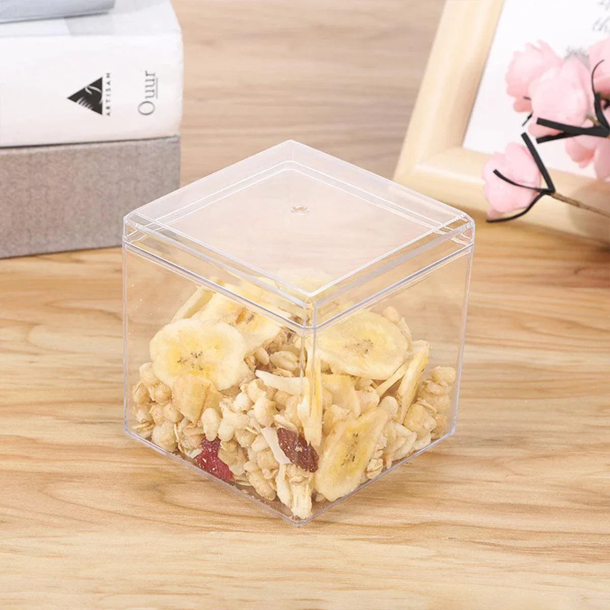 20pcs Transparent Biscuit Box Plastic Cake Box Pastry Dessert Storage Container - 5.5x9.5cm