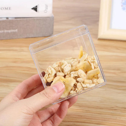 20pcs Transparent Biscuit Box Plastic Cake Box Pastry Dessert Storage Container - 5.5x9.5cm