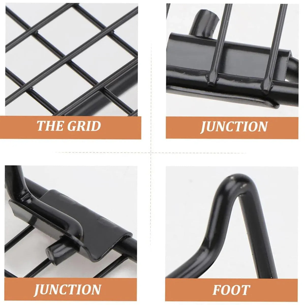 Collapsible Black Mesh Cake Cooling Rack Foldable Baking Tray for Kitchen Use
