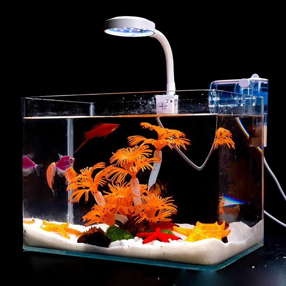 Soft Silicone Coral Aquarium Decoration Odor-Free Fish Tank Scenery Simulation - White Pink