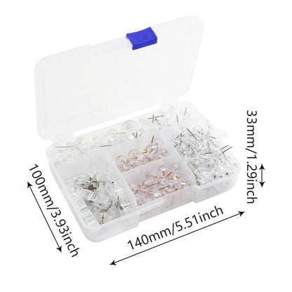 200pcs Office Bulletin Cork Board Accessories Staples Clip Pegs Push Pins