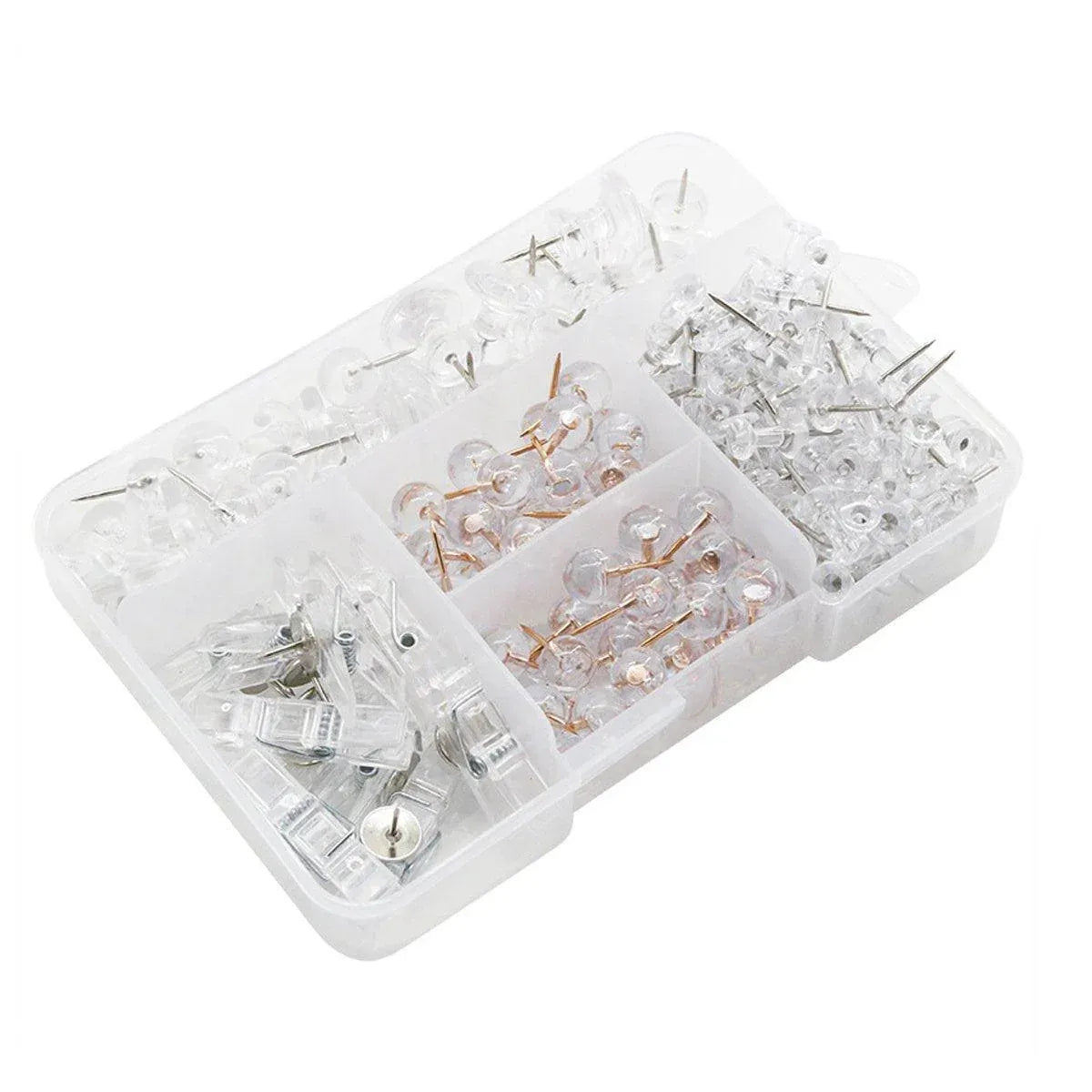200pcs Office Bulletin Cork Board Accessories Staples Clip Pegs Push Pins