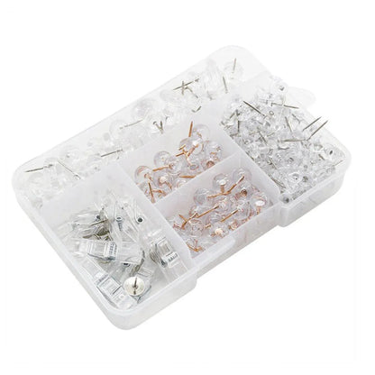 200pcs Office Bulletin Cork Board Accessories Staples Clip Pegs Push Pins