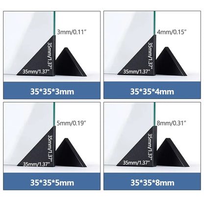 200pcs Glass Corner Protector Plastic Tile Sleeve for Acrylic Anti Collision Use - 35x35x8mm