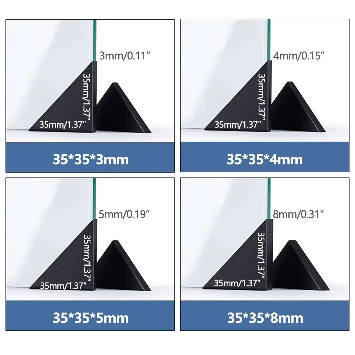 200pcs Glass Corner Protector Plastic Tile Sleeve for Acrylic Anti Collision Use - 35x35x5mm