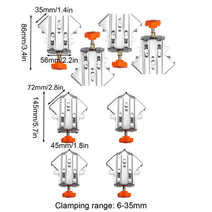 Angle Clamp Set 4pcs 90-Degree Adjustable L Shape Corner Woodworking Position - Closed style