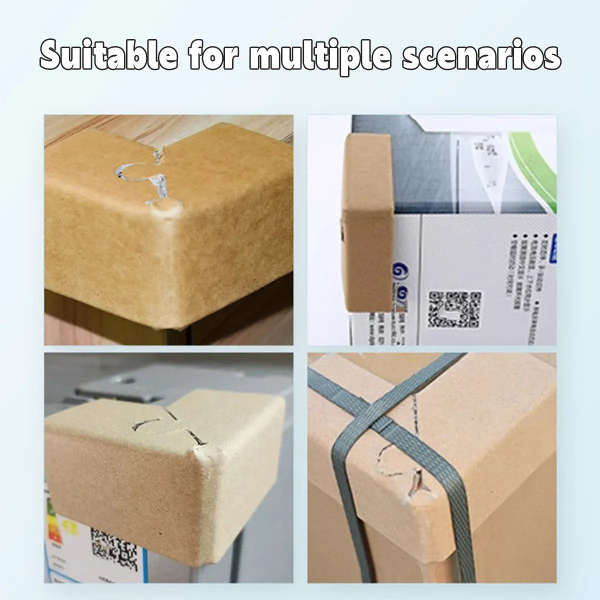 100pcs Kraft Paper Cardboard Corner Protector 90 Degree Angle Guard for Packing - 40x40x4mm