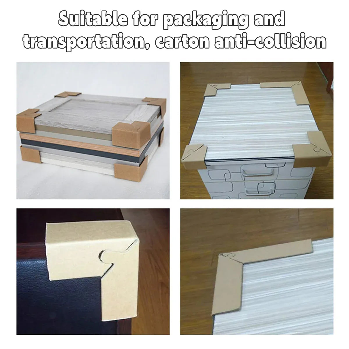 100pcs Kraft Paper Cardboard Corner Protector 90 Degree Angle Guard for Packing - 40x40x4mm