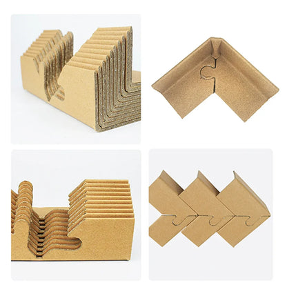 100pcs Kraft Paper Cardboard Corner Protector 90 Degree Angle Guard for Packing - 40x40x4mm