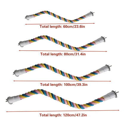 U Shaped Parrot Cotton Rope Climbing Toy Perch Stand for Bird Cage - 100cm