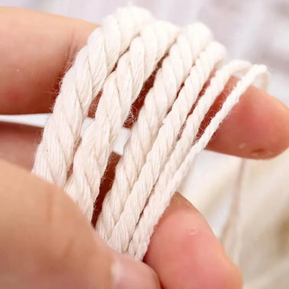 Cotton Rope Macrame Cord 1-12mm DIY Craft Tapestry Binding Decorative String - 6mm x 100m