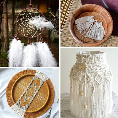 Cotton Rope Macrame Cord 1-12mm DIY Craft Tapestry Binding Decorative String - 6mm x 100m