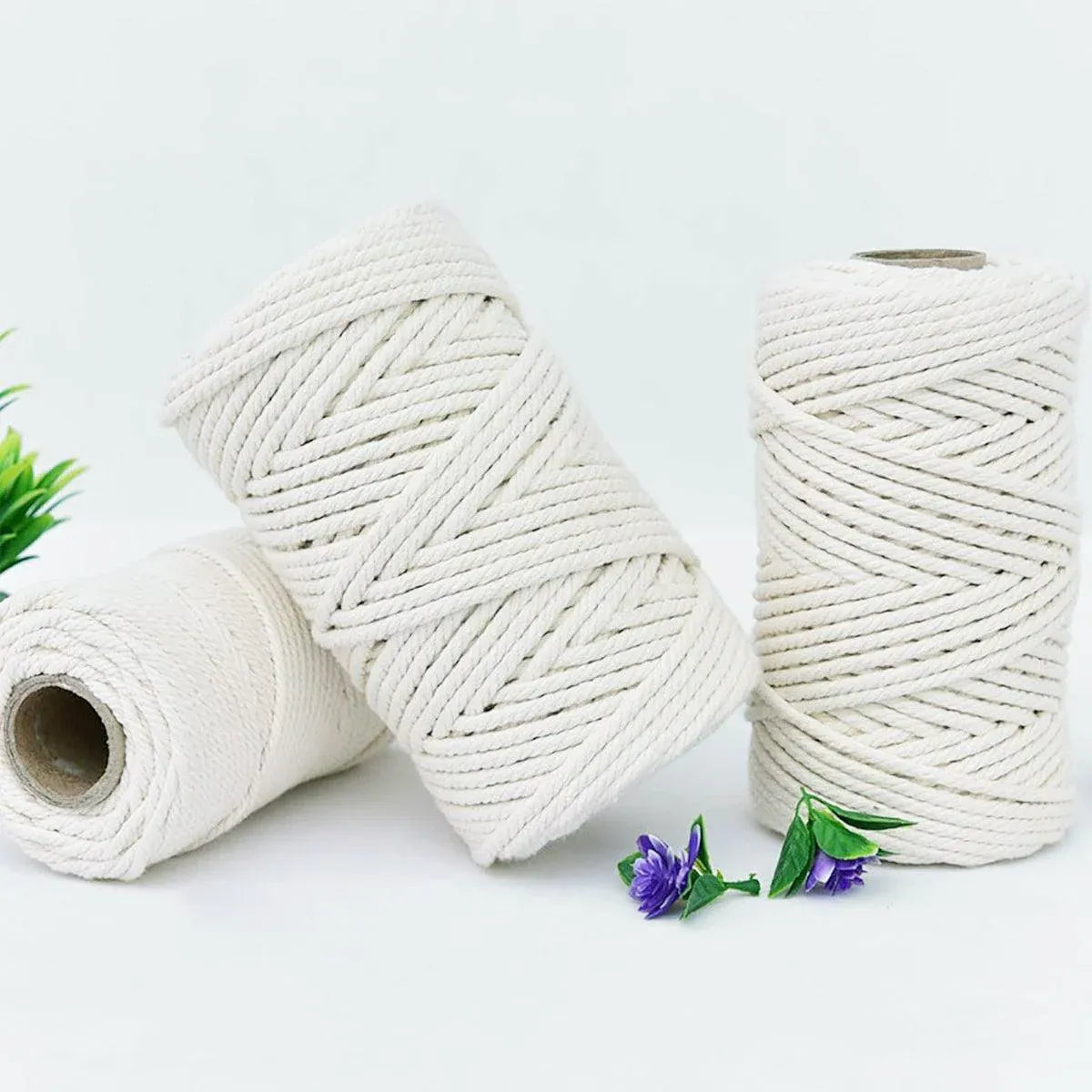 Cotton Rope Macrame Cord 1-12mm DIY Craft Tapestry Binding Decorative String - 6mm x 100m