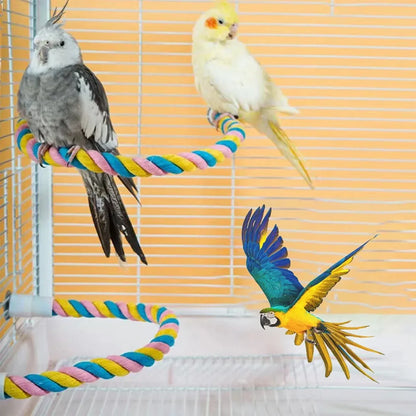 U Shaped Parrot Cotton Rope Climbing Toy Perch Stand for Bird Cage - 60cm