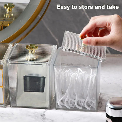 3PCS Transparent Storage Box Desktop Organiser Small Clear Container for Office