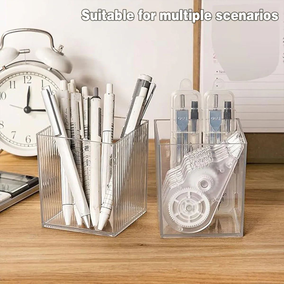 3PCS Transparent Storage Box Desktop Organiser Small Clear Container for Office