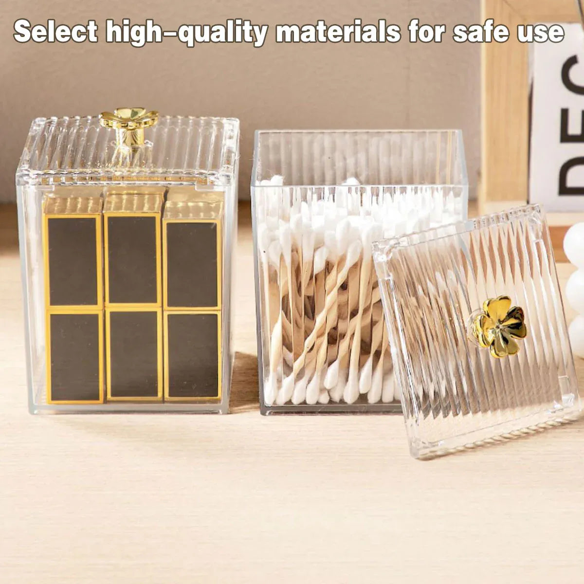 3PCS Transparent Storage Box Desktop Organiser Small Clear Container for Office
