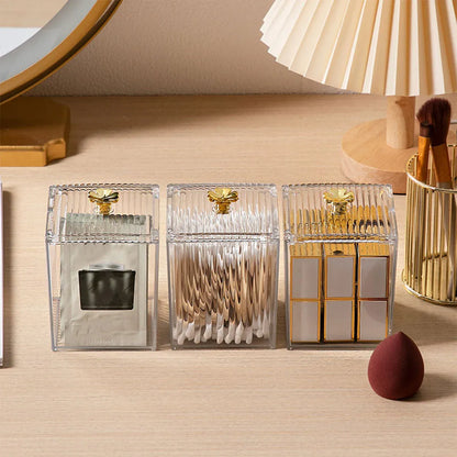 3PCS Transparent Storage Box Desktop Organiser Small Clear Container for Office