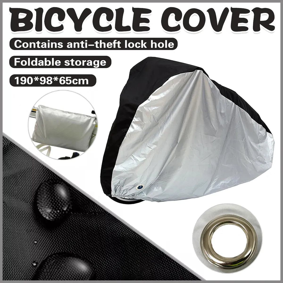 Large Bikes Cover Outdoor Rain Sun Protector for Bicycle Dustproof Waterproof