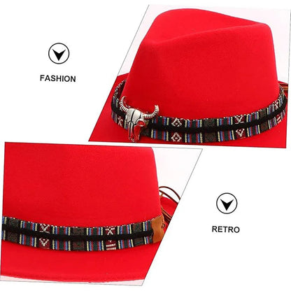 STweed Hat Ethnic Style Jazz Cap Bowler Hat Sun Hat for Men Women Summer Fashion - Brown