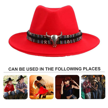 STweed Hat Ethnic Style Jazz Cap Bowler Hat Sun Hat for Men Women Summer Fashion - Brown