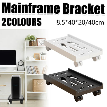 Computer Host Telescopic Bracket Base Chassis Tray Pulley Heightening Rack - Black
