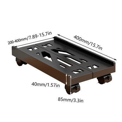 Computer Host Telescopic Bracket Base Chassis Tray Pulley Heightening Rack - Black