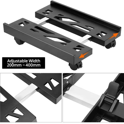 Computer Host Telescopic Bracket Base Chassis Tray Pulley Heightening Rack - Black