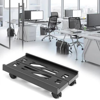 Computer Host Telescopic Bracket Base Chassis Tray Pulley Heightening Rack - Black