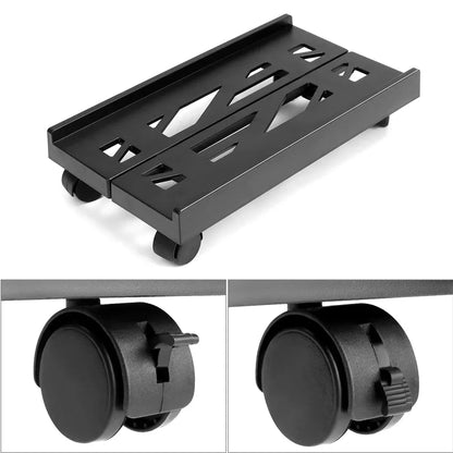 Computer Host Telescopic Bracket Base Chassis Tray Pulley Heightening Rack - Black