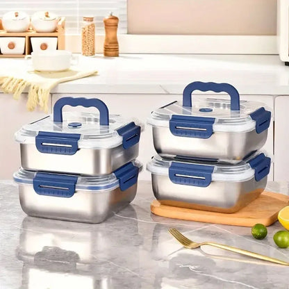 1800ml Portable Square Lunch Box Sealed Crisper Refrigerator Storage Container
