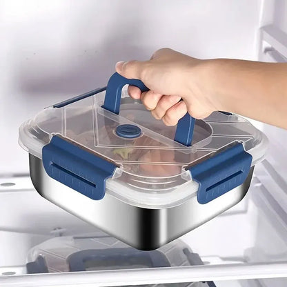 1800ml Portable Square Lunch Box Sealed Crisper Refrigerator Storage Container
