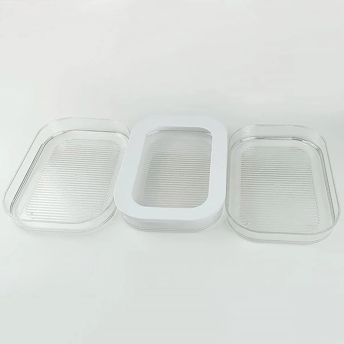 Food Grade Transparent Plastic Freezer Storage Box With Lid For Kitchen Fridge