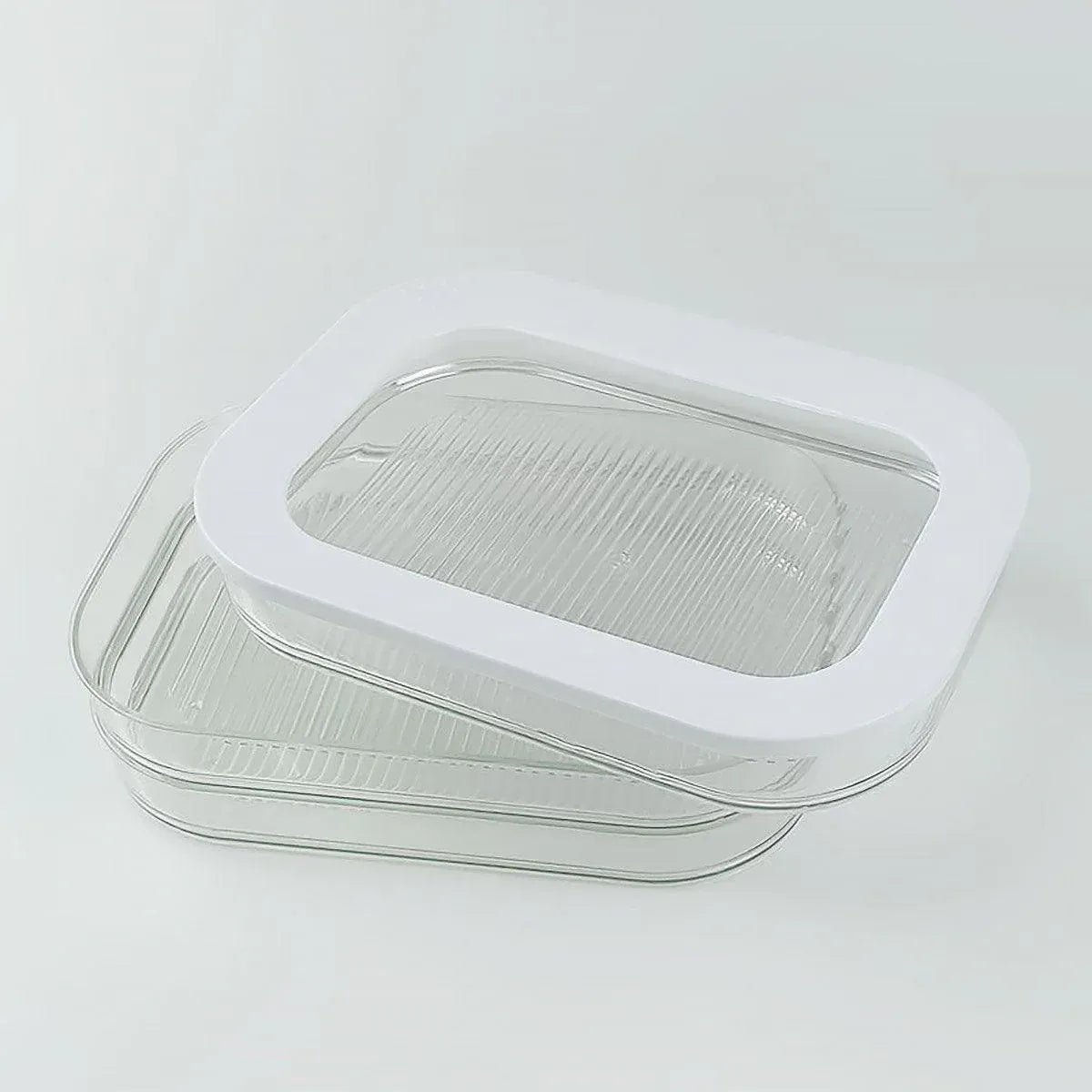 Food Grade Transparent Plastic Freezer Storage Box With Lid For Kitchen Fridge