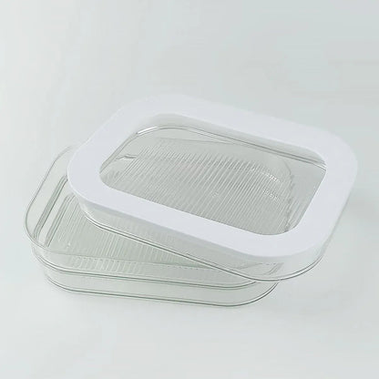 Food Grade Transparent Plastic Freezer Storage Box With Lid For Kitchen Fridge