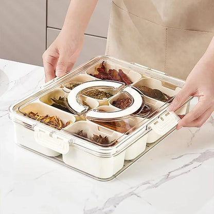 Food Grade Airtight Storage Box Portable Multi-compartment Seasoning Container - Large