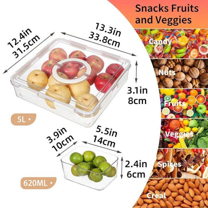 Portable Household Kitchen Refrigerator Storage Box Food Organizer Fresh Keeper - White